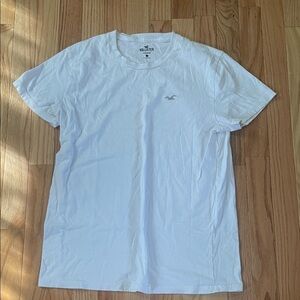 Hollister T Shirt Mens Small White Logo Short Sleeve Cotton Casual Summer